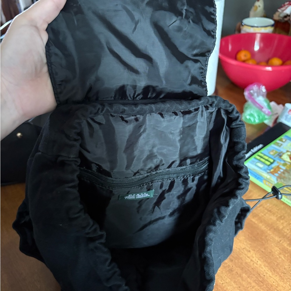 Black Drawstring Backpack - Picture 3 of 4